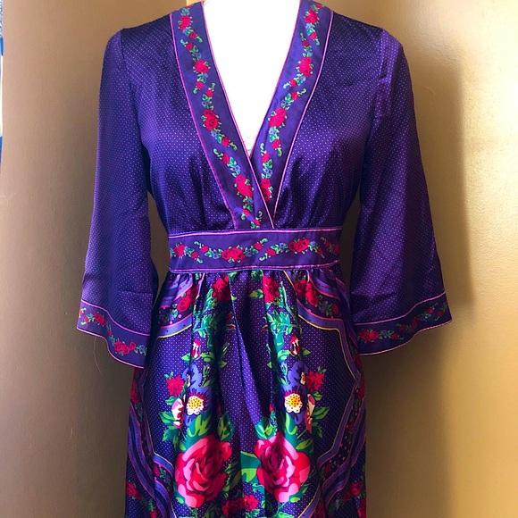Long sleeve Kimono mini dress - Picture 2 of 7